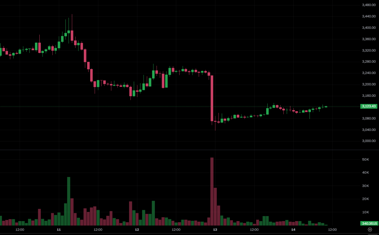 BitMine spends another $120 million to sweep goods 38,000 Ethereum! ETH maintains consolidation at $3,100